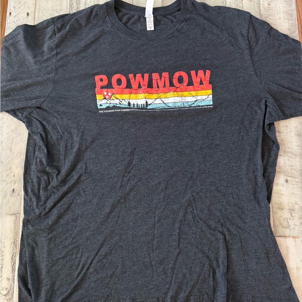 Men's Bella and Canvas PowMow Long Sleeve Tee - Charcoal XL
